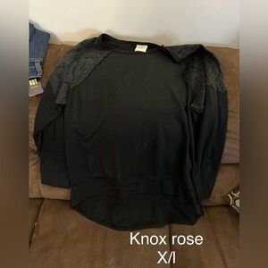 Super cute light weight sweater with lace not to thick or heavy